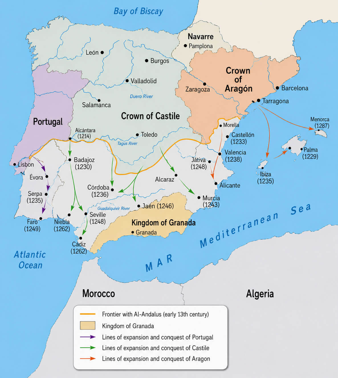 Historical Kingdoms of Spain map