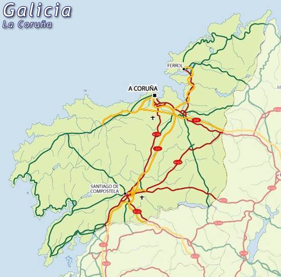 la coruna galicia map
