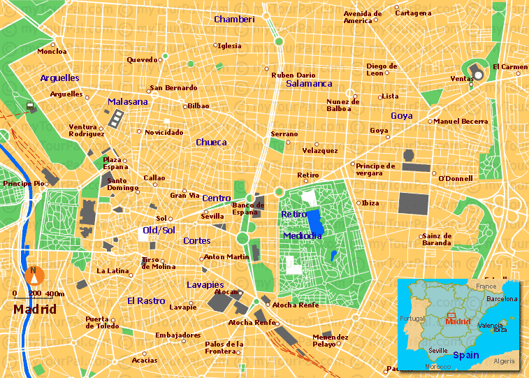 downtown map madrid