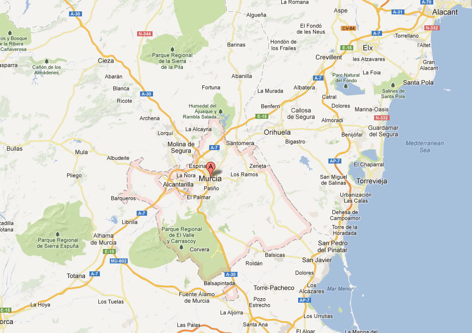 map of Murcia