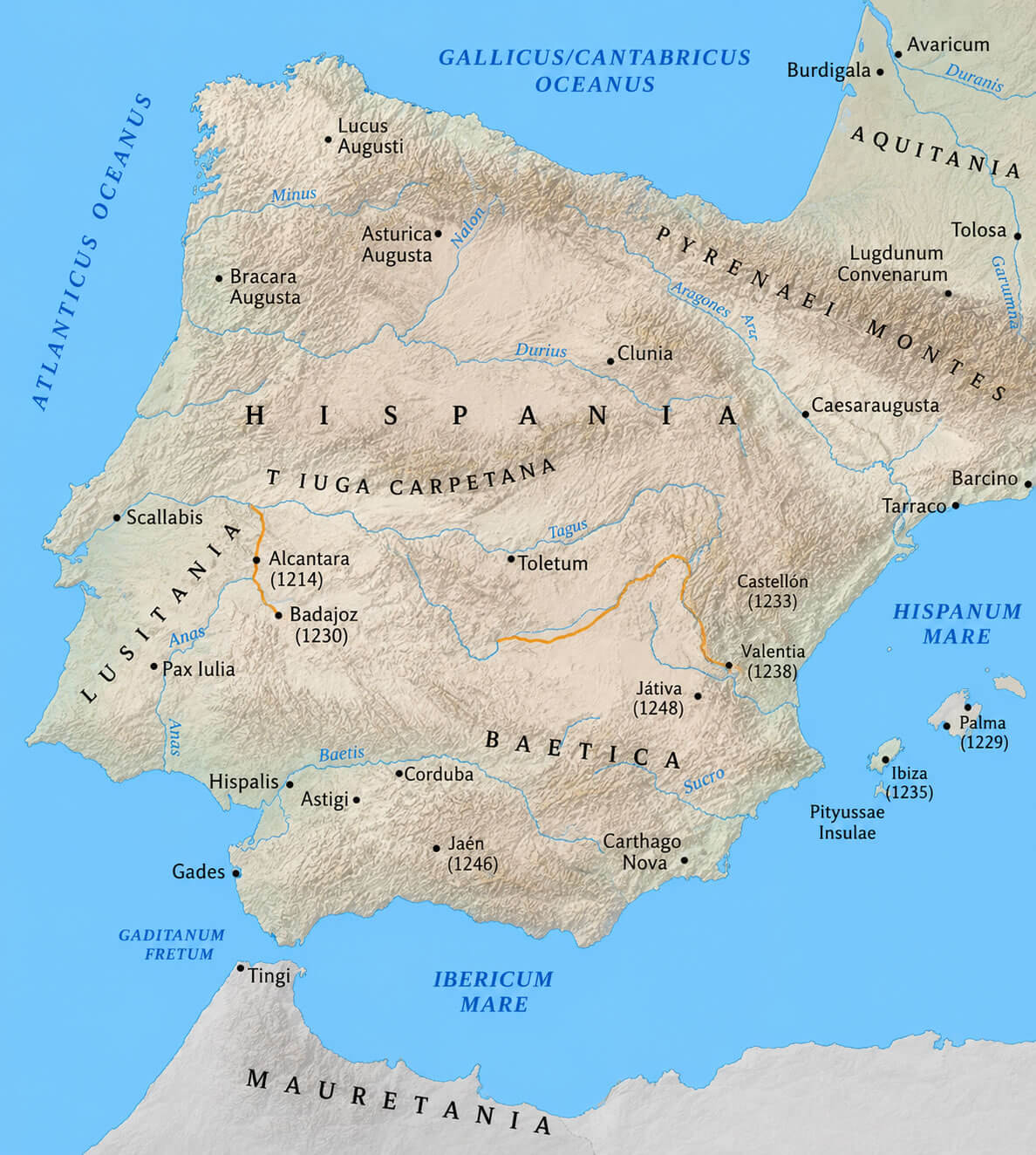 Spain topographic relief map