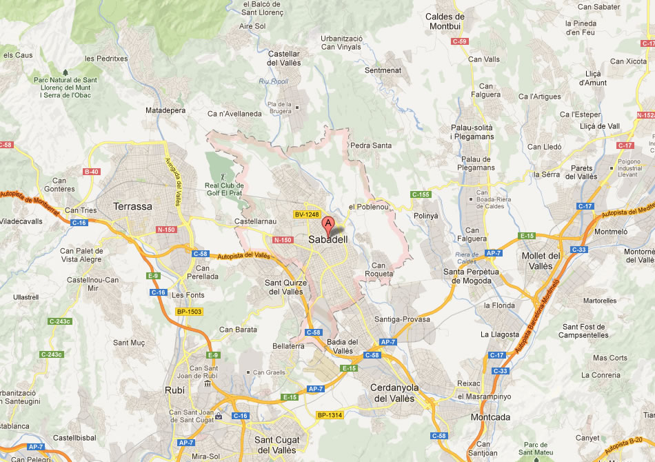 map of Sabadell