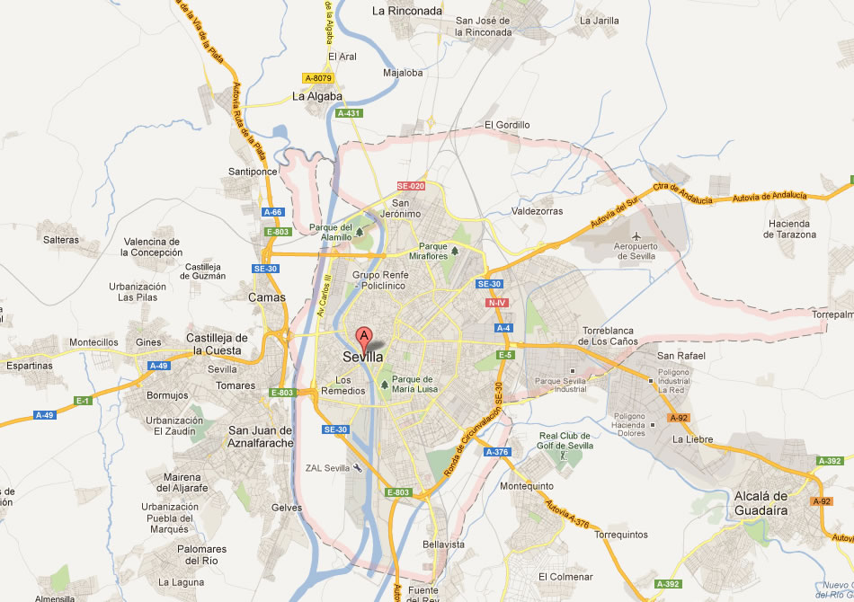 map of Sevilla
