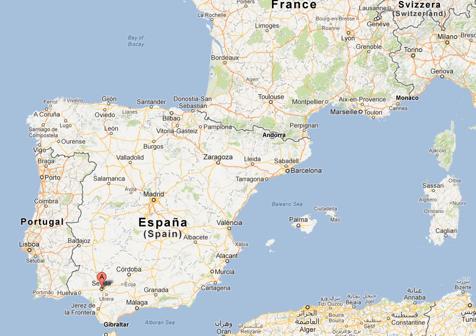 map of Sevilla spain