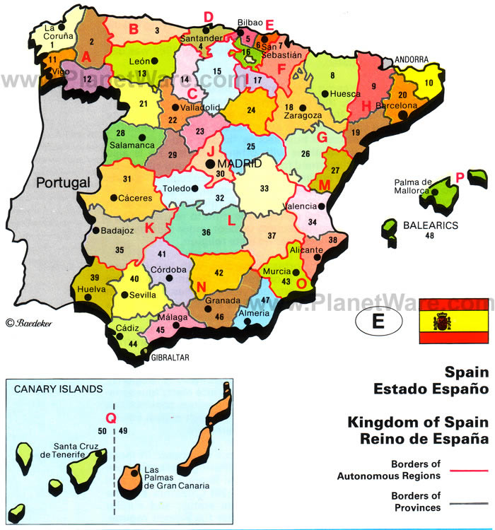 Spain Regions Map