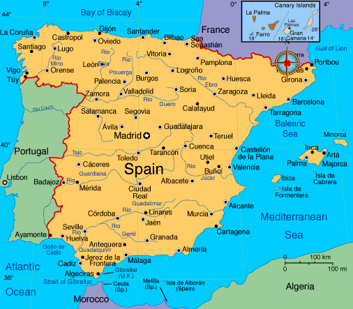 Spain Cities Map