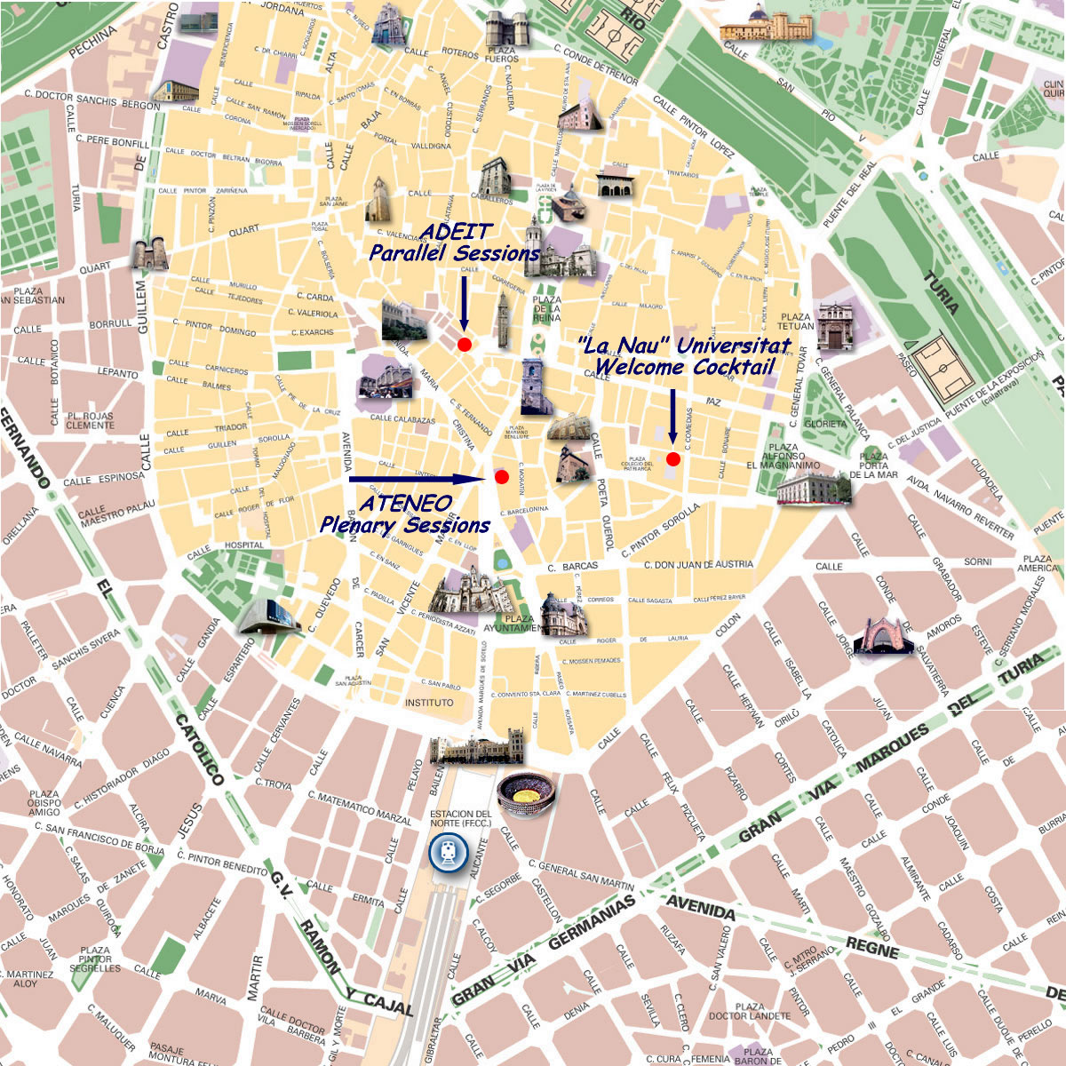 valencia spain map tourist