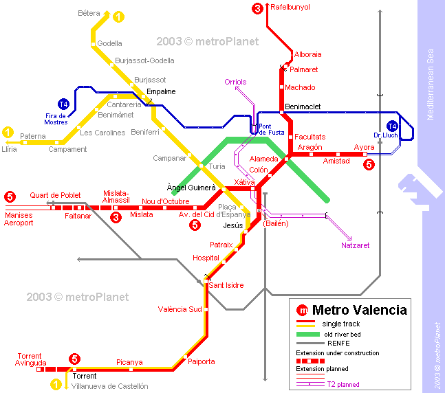 Valencia metro map