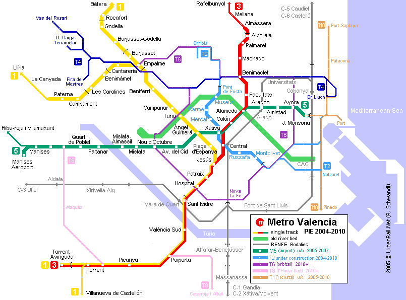 Valencia subway map