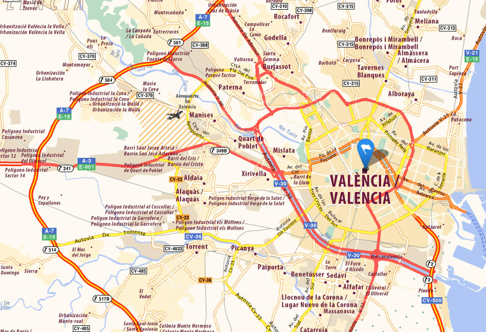 Valencia map