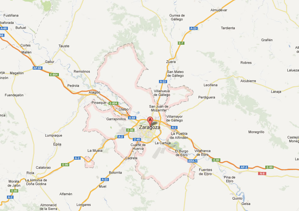 map of Zaragoza