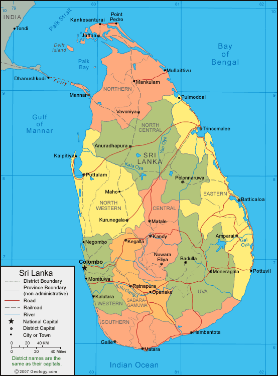 MAP OF SRI LANKA