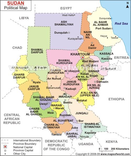 sudan map political