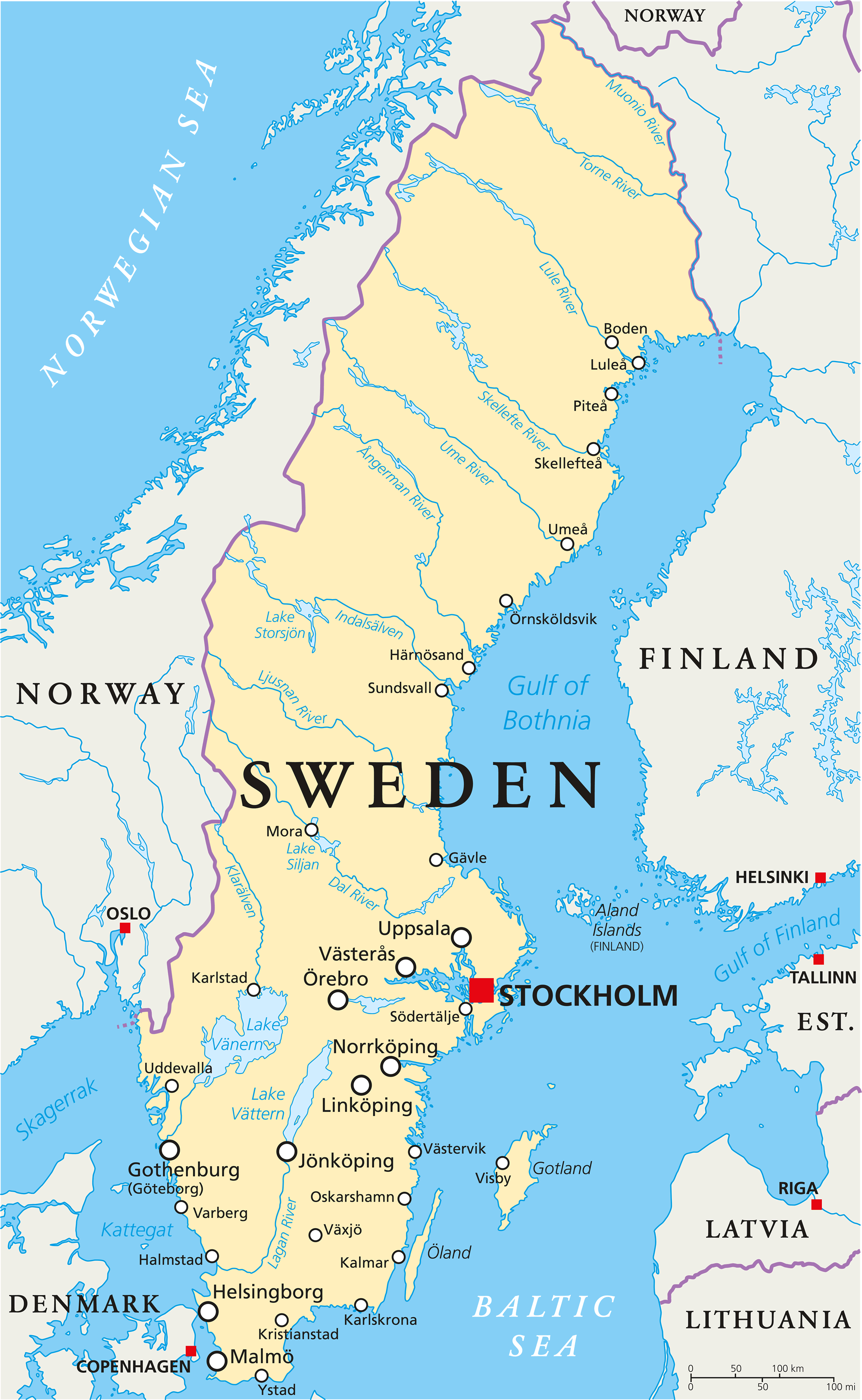 Sweden Political Map