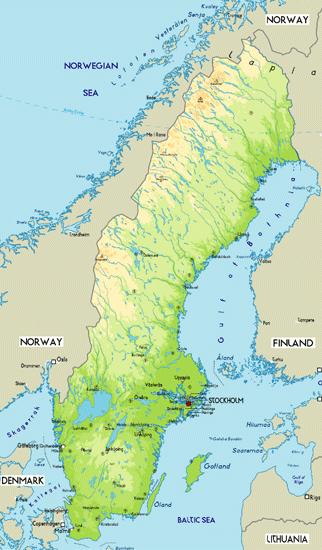 physical map sweden