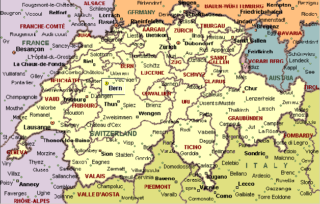 map of switzerland Aarau