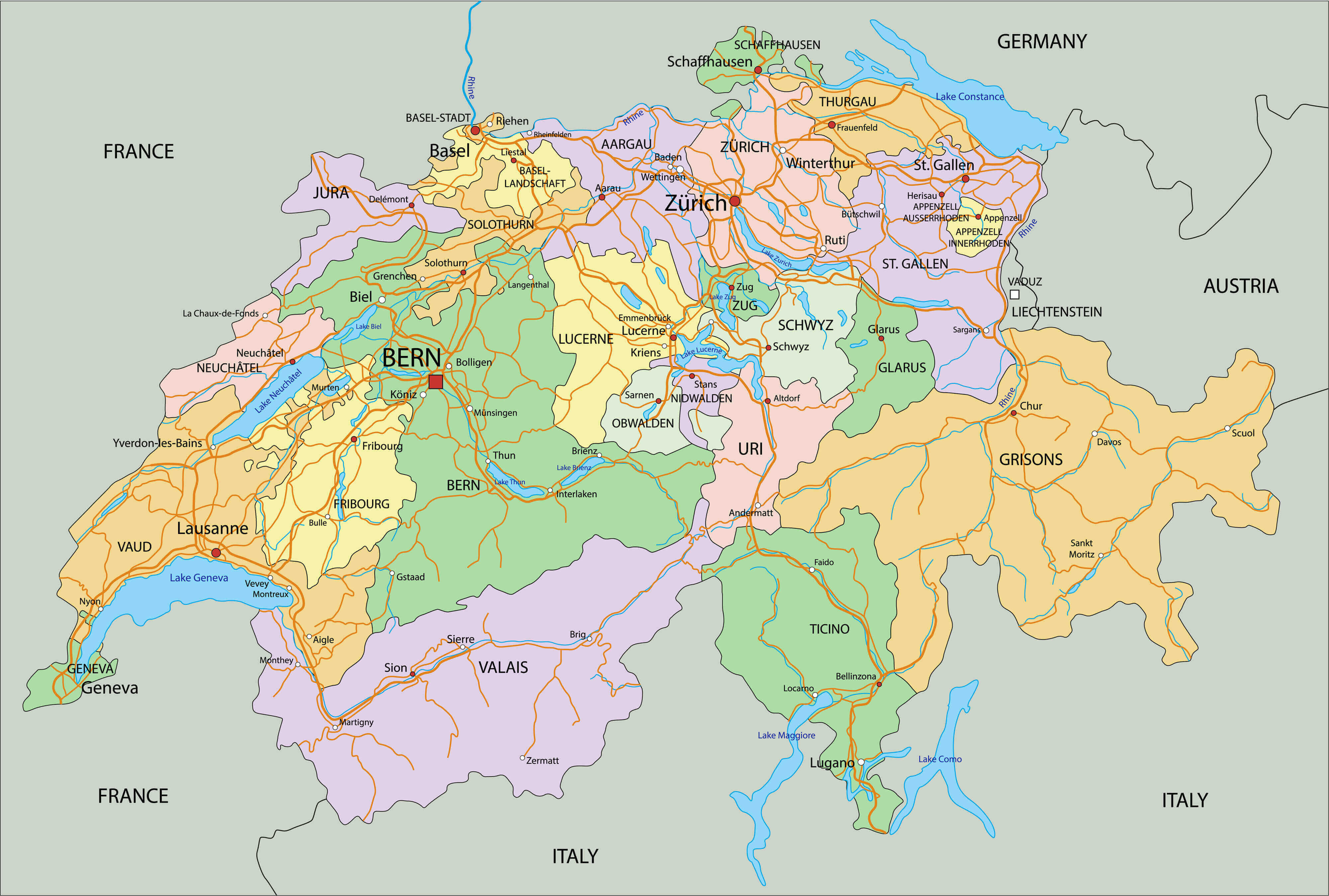 Switzerland Political Map