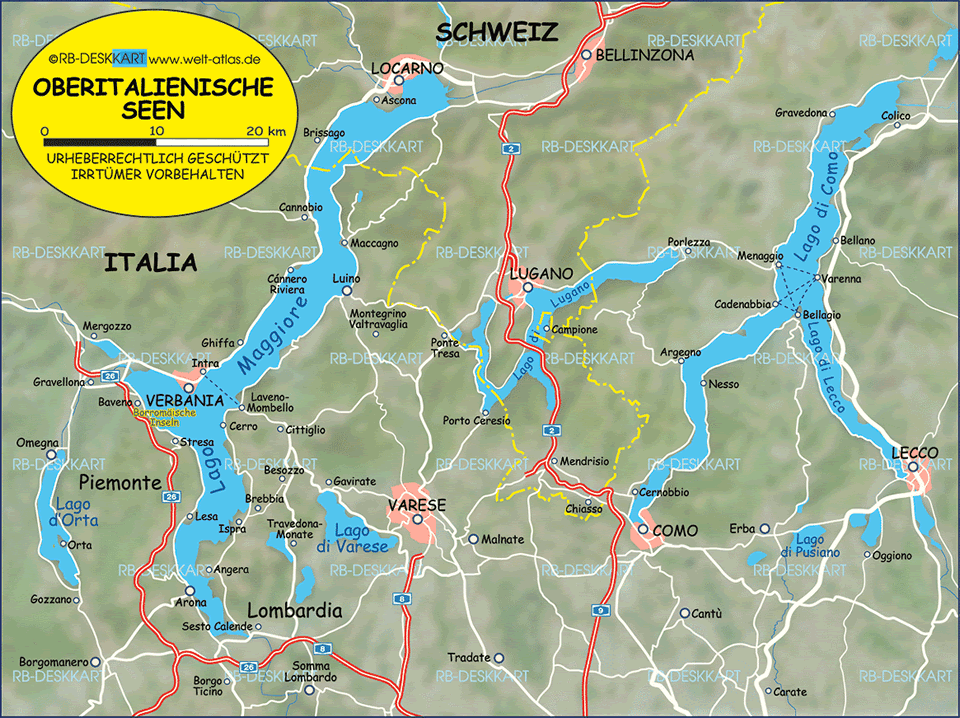 Bellinzona regions map