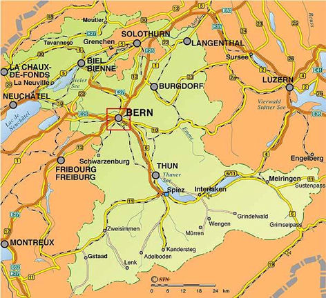 Bern regions map