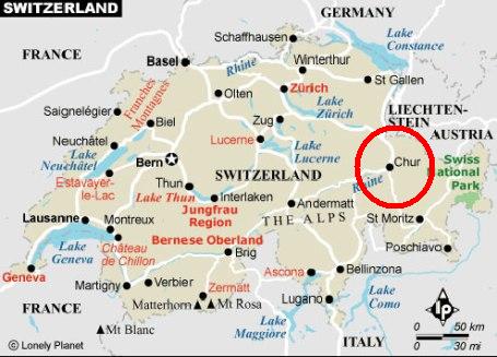 Chur location map switzerland