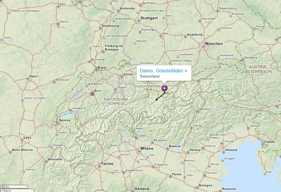 map of switzerland Davos