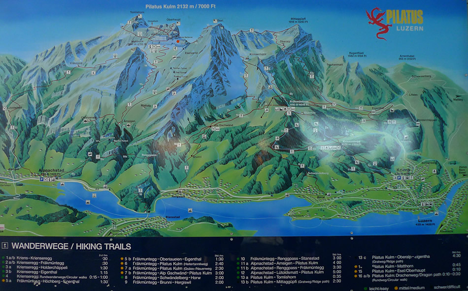 hiking map lucerne
