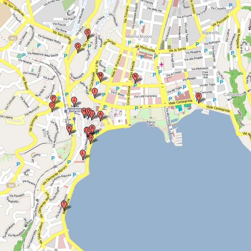 city map of Lugano