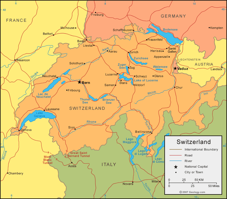 Map of Switzerland