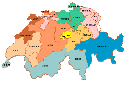 map of switzerland Neuchatel