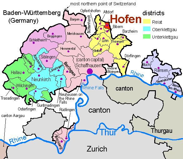 Schaffhausen kanton map
