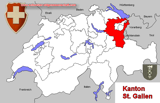 St Gallen Kanton map