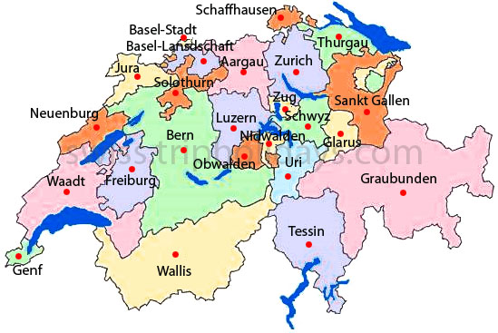 map of switzerland st gallen
