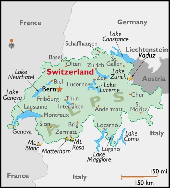 switzerland map lakes