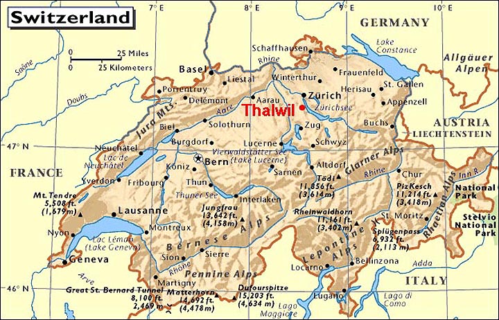 swiss map Thalwil