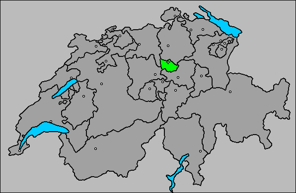 Zug canton switzerland map