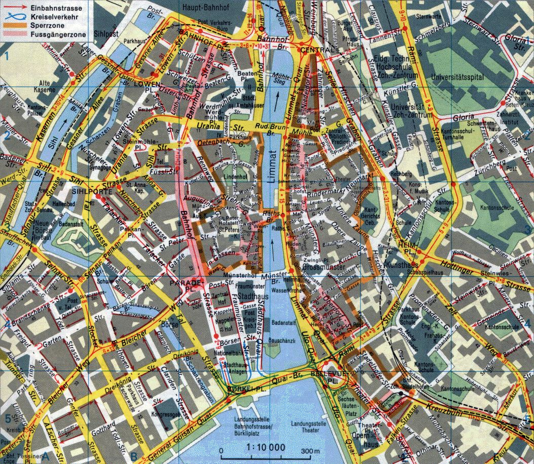 tourist map of Zurich