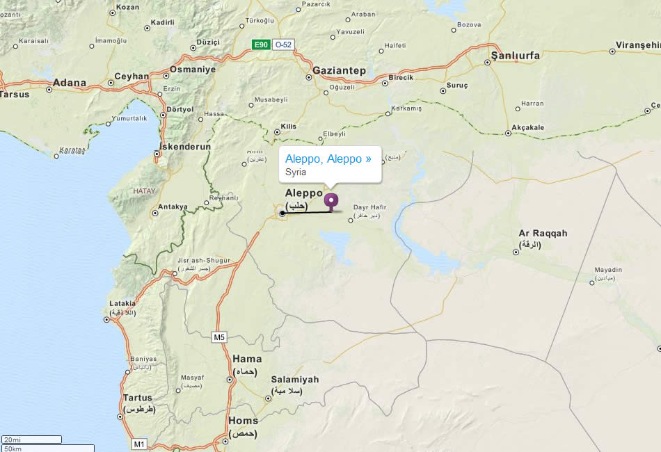 map of syria Aleppo