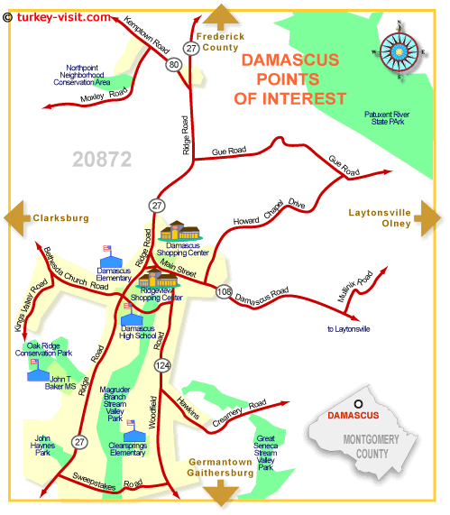 Damascus city center map