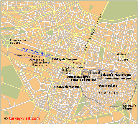 damascus city map