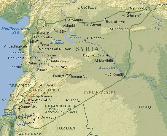 syria cities map