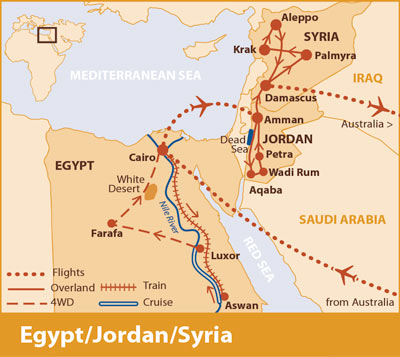 syria jordan egypt map