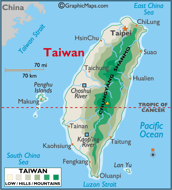 taiwan regional map