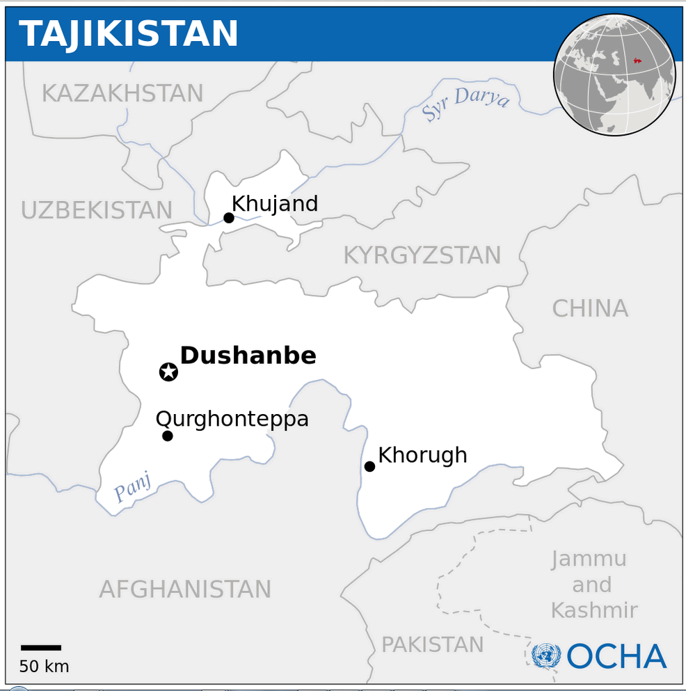 tajikistan location map