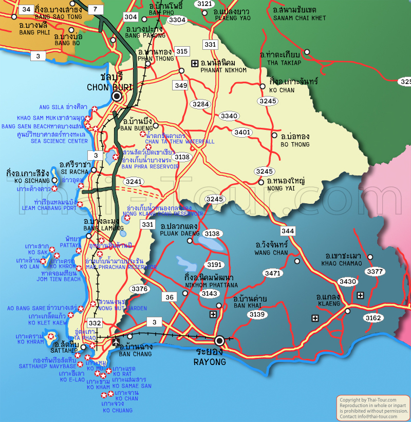 Chonburi province map