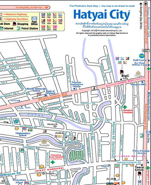 Hat Yai center map