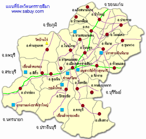 Nakhon Ratchasima thai map