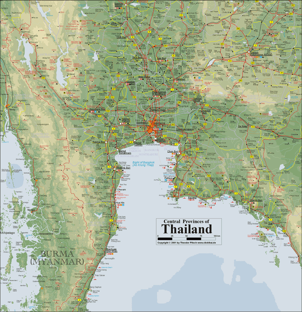 Thailand Physical Map