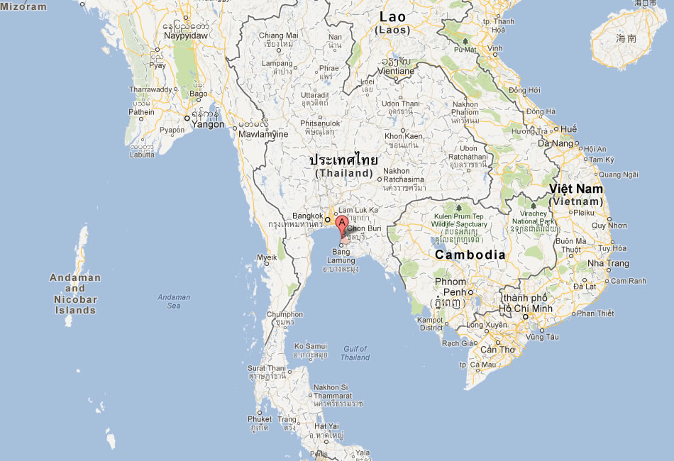 map of Si Racha thailand