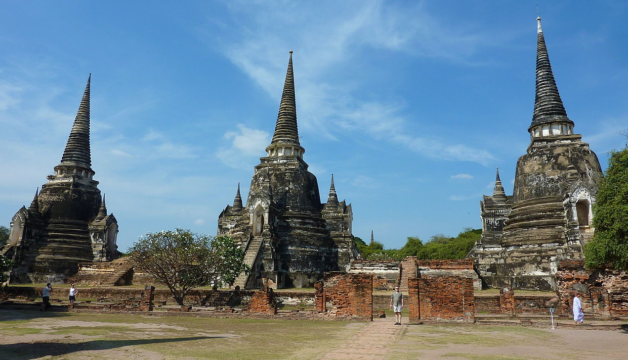 Stupas Ayutthaya historical Park Thailand