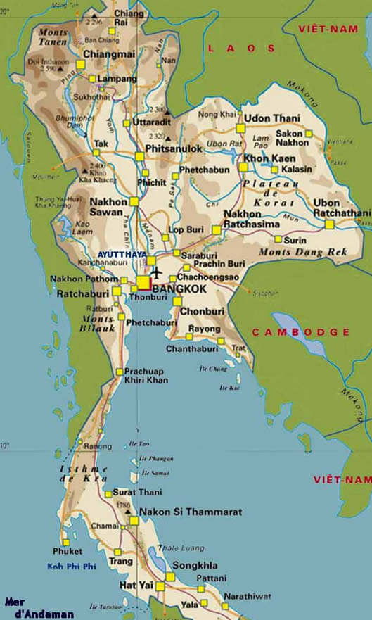 Thailand Country Map